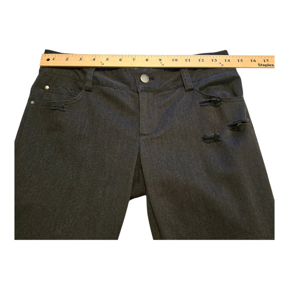 Alice + Olivia Jeans Womens 28 Distressed Ripped Skinny Charcoal Gray Grunge - Picture 9 of 14